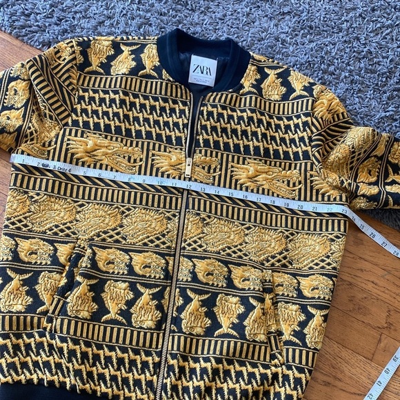 Zara Mens PADDED JACQUARD BOMBER JACKET Size Large - Picture 13 of 15